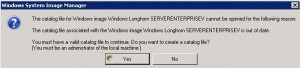 Catalog File Out of Date