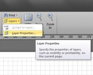 Visio Layers on the ribbon