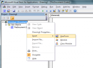 Visio Insert User Form